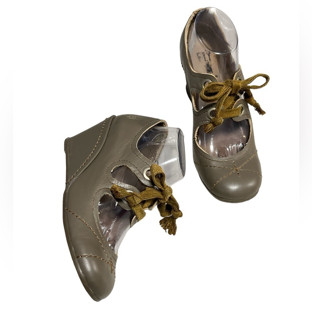 FLY LONDON Leather Lace Wedge Shoes
